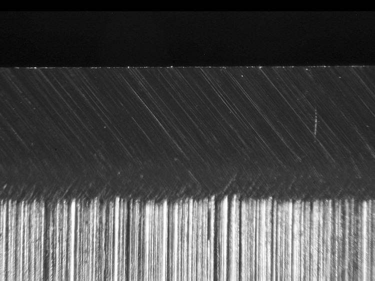 sharpened knife edge at 1 micron