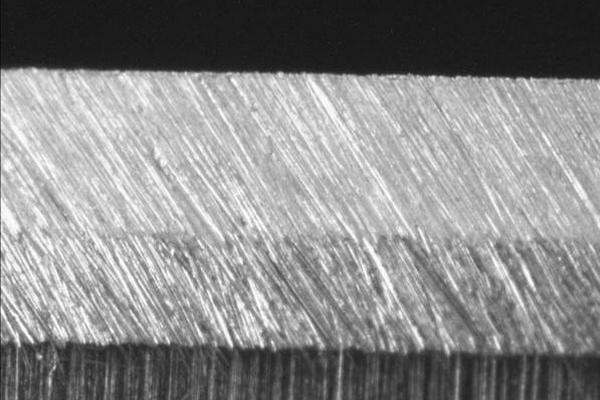 sharpened knife edge at 600 grit